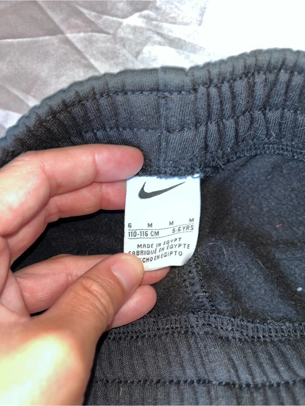 Nike Kids Black Fleece Joggers with White Swoosh